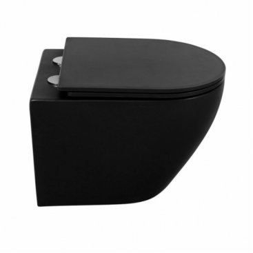 Унитаз подвесной BelBagno Colorato Nero BB062CHR-MB/BB062SC-MB с крышкой-сиденьем микролифт