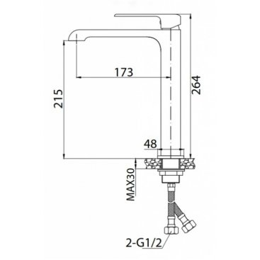 Смеситель для раковины BelBagno Dory DOR-LMC-CRM