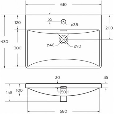 Мебель для ванной BelBagno Due-600-BB-8076-3-60 Rovere Nature