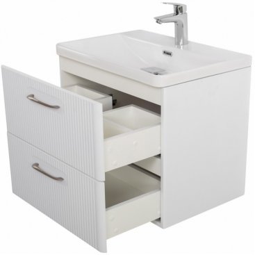 Тумба с раковиной BelBagno Due 50-BB-8076-3-50 белый металлик