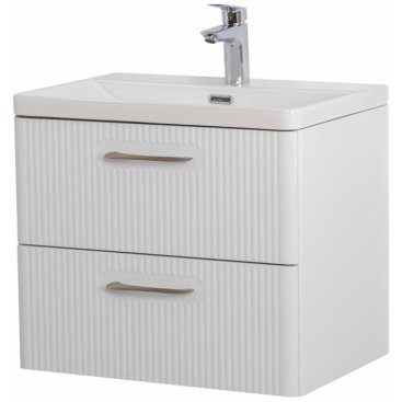 Тумба с раковиной BelBagno Due 60-BB-8076-3-60 белый металлик