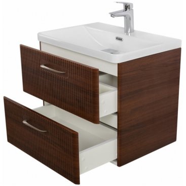 Тумба с раковиной и зеркалом BelBagno Due 60-BB-8076-3-60 Noce