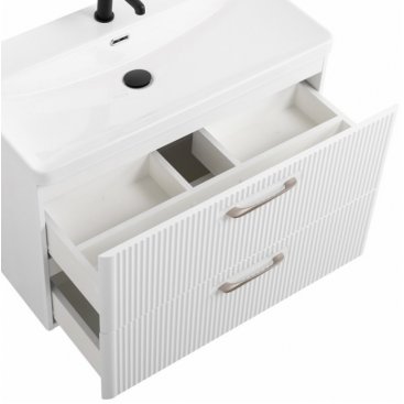 Тумба с раковиной BelBagno Due 80-BB-8076-3-80 Bianco Lucido