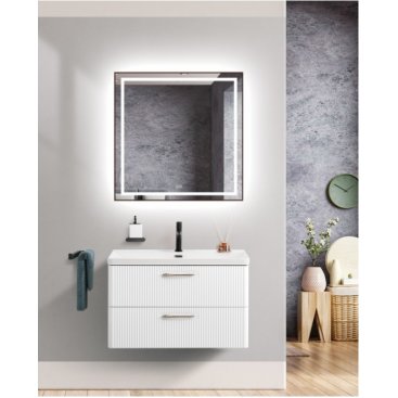 Тумба с раковиной BelBagno Due 80-BB-8076-3-80 Bianco Lucido