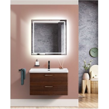 Тумба с раковиной и зеркалом BelBagno Due 80-BB-8076-3-80 Noce