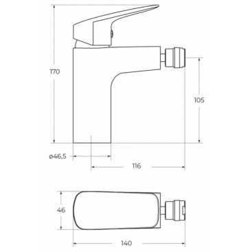 Смеситель для биде BelBagno DUE-BD-CRM-W0