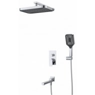 Душевая система встраиваемая BelBagno DUE-VDSET-CRM, тропический душ, лейка, излив
