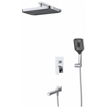 Душевая система встраиваемая BelBagno DUE-VDSET-CRM, тропический душ, лейка, излив