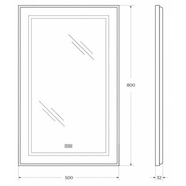 Тумба с раковиной и зеркалом BelBagno Due 50-BB-8076-3-50 Noce