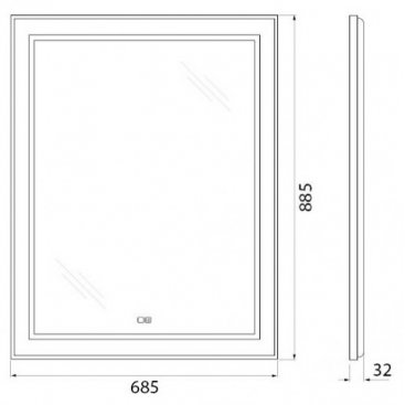 Тумба с раковиной и зеркалом BelBagno Due 60-BB-8076-3-60 белый металлик