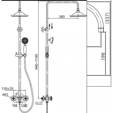 Душевая колонна BelBagno Slip SLI-DOC-CRM