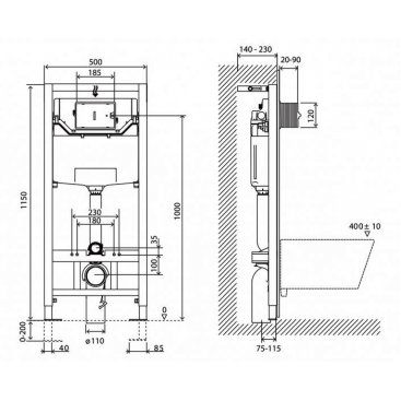 Инсталляция для подвесного унитаза BelBagno BB001-120