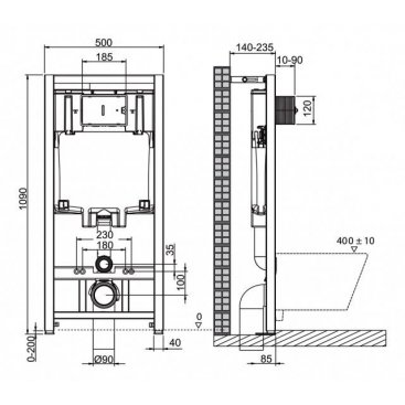 Инсталляция для подвесного унитаза BelBagno BB002-80