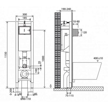 Инсталляция для подвесного унитаза BelBagno BB003-30