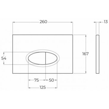 Клавиша смыва BelBagno BB050 хром матовый