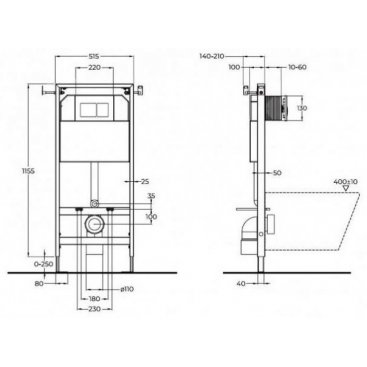 Инсталляция для подвесного унитаза BelBagno BB097SET.Q