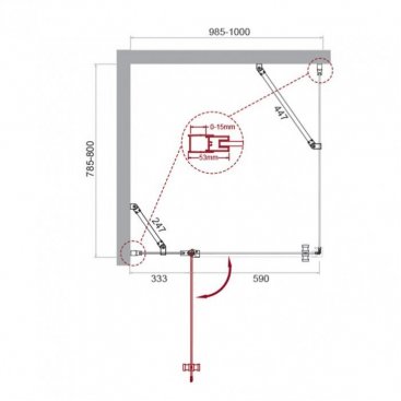 Душевой уголок BelBagno KRAFT-AH-12-100/80