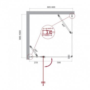 Душевой уголок BelBagno KRAFT-AH-12-90/100