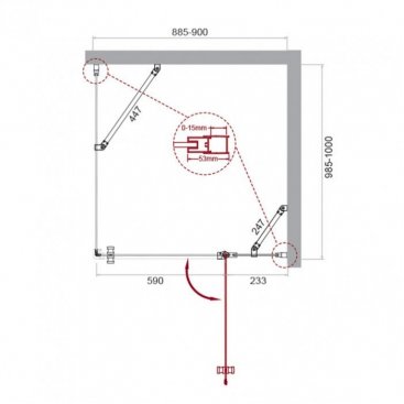 Душевой уголок BelBagno KRAFT-AH-12-90/100