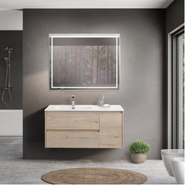 Мебель для ванной BelBagno Kraft-1000-BB1000ETL-L Rovere Galifax Bianco