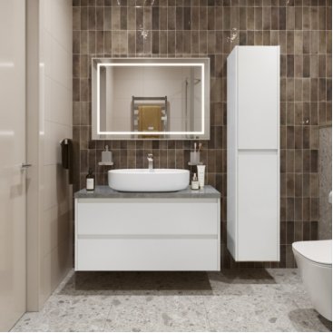 Мебель для ванной BelBagno KRAFT100BO-KEPMGL-1084-SET Bianco Opaco