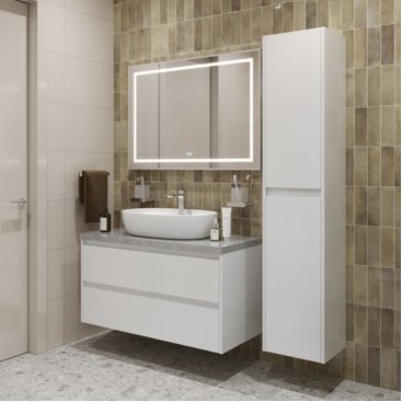 Мебель для ванной BelBagno KRAFT100BO-KEPMGL-1346-SET Bianco Opaco