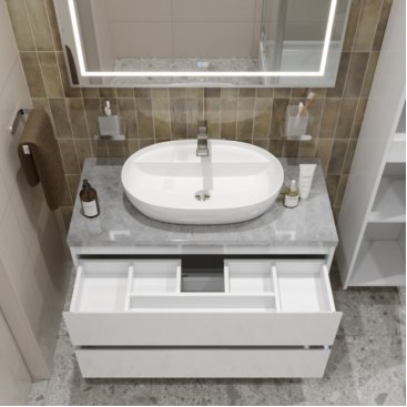 Мебель для ванной BelBagno KRAFT100BO-KEPMGL-1346-SET Bianco Opaco