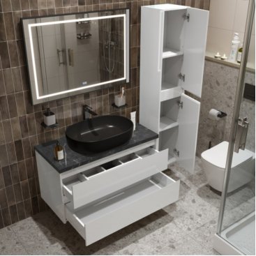 Мебель для ванной BelBagno KRAFT100BO-KEPMNO-1084H301-SET Bianco Opaco