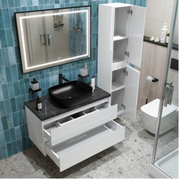 Мебель для ванной BelBagno KRAFT100BO-KEPMNO-1302H301-SET Bianco Opaco