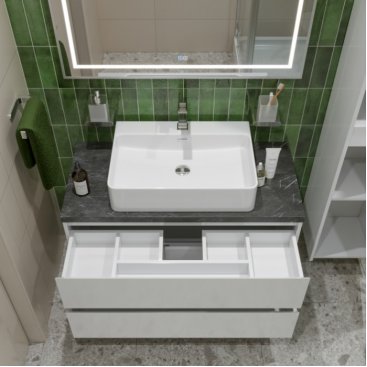 Мебель для ванной BelBagno KRAFT100BO-KEPMNO-1338-SET Bianco Opaco