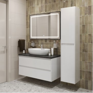 Мебель для ванной BelBagno KRAFT100BO-KEPMNO-1346-SET Bianco Opaco