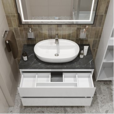 Мебель для ванной BelBagno KRAFT100BO-KEPMNO-1346-SET Bianco Opaco