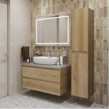 Мебель для ванной BelBagno KRAFT100RNN-KEPMGL-1346-SET Rovere Nebrasca Nature