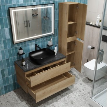 Мебель для ванной BelBagno KRAFT100RNN-KEPMNO-1302-H301-SET Rovere Nebrasca Nature