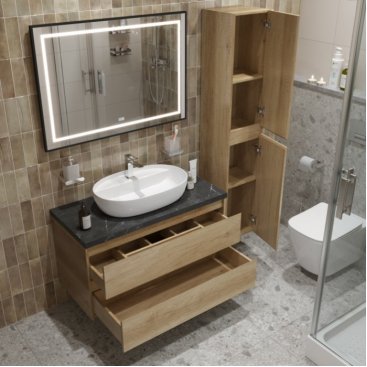 Мебель для ванной BelBagno KRAFT100RNN-KEPMNO-1346-SET Rovere Nebrasca Nature