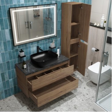 Мебель для ванной BelBagno KRAFT100RT-KEPMNO-1302-H301-SET Rovere Tabacco