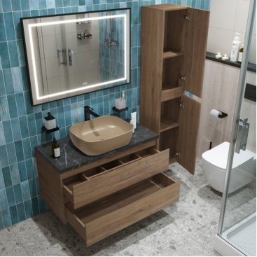 Мебель для ванной BelBagno KRAFT100RT-KEPMNO-1302-H316-SET Rovere Tabacco