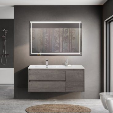 Тумба с раковиной BelBagno Kraft 120-BB1200ETL-L Cemento Grigio