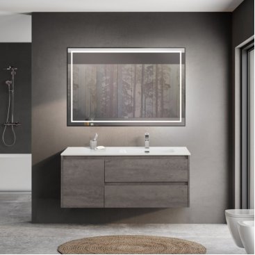 Тумба с раковиной BelBagno Kraft 120-BB1200ETL-R Cemento Grigio