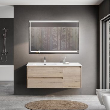 Тумба с раковиной BelBagno Kraft 120-BB1200ETL-L Rovere Galifax Bianco