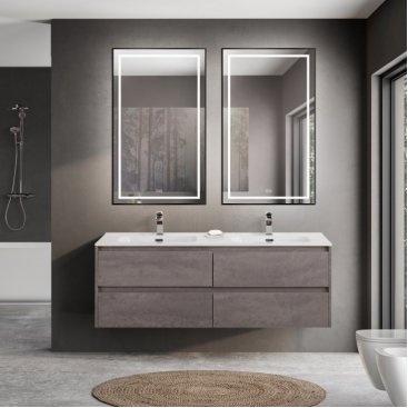 Тумба с раковиной BelBagno Kraft 140-4C-BB1400-2-ETL Cemento Grigio