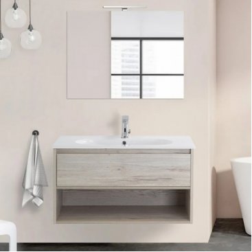 Мебель для ванной BelBagno Kraft-800-1C-LOV-800 Rovere Galifax Bianco