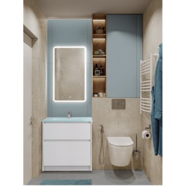 Мебель для ванной BelBagno Kraft-800-PIA-BB810/465-LV-VTR-BO Bianco Opaco