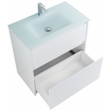 Тумба с раковиной BelBagno Kraft 80-PIA-BB810/465-LV-VTR-BO Bianco Opaco