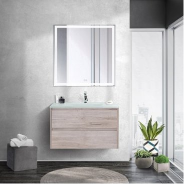 Тумба с раковиной BelBagno Kraft 80-BB810/465-LV-VTR-BO Rovere Galifax Bianco