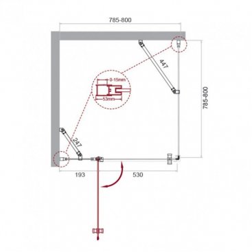 Душевой уголок BelBagno KRAFT-A-12-80