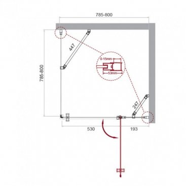 Душевой уголок BelBagno KRAFT-A-12-80