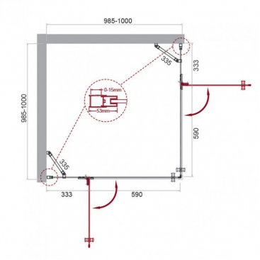 Душевой уголок BelBagno KRAFT-A-22-100