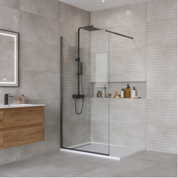 Душевая перегородка BelBagno KRAFT-L-1-100-C-NERO