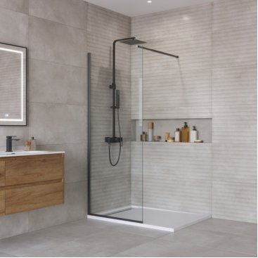 Душевая перегородка BelBagno KRAFT-L-1-70-C-NERO